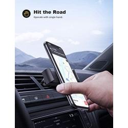 Car Cell Phone Mount, Lamicall Air Vent Clip Holder, Universal Stand Hands Free Cradle Compatible with Phone 12 Mini 11 Pro Xs Xs Max Xr X 8 7 6 6s Plus SE and Other 4.7-6.5 Smartphones - Black