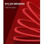 Lightning iPhone Charger Cable 2-Pack 6ft, JSAUX[Apple MFi Certified] Nylon Braided USB Fast Charging Cord Compatible with iPhone X Xs XR / 8/8 Plus / 7/7 Plus / 6 /6S Plus / 5 /5S / iPad(Red)