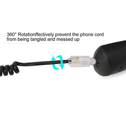 Telephone Cord Detangler, Uvital Wireless Anti-Tangle Telephone Handset Cable 360 Degree Rotating Landline Swivel Cord Untangler White (8 Pack)