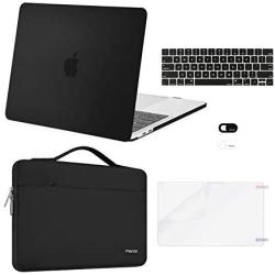 MOSISO Compatible with MacBook Pro 13 inch Case 2016-2020 Release A2338 M1 A2289 A2251 A2159 A1989 A1706 A1708, Plastic Hard Shell Case&Bag&Keyboard Skin&Webcam Cover&Screen Protector, Black