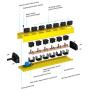 Power Strip with Individual Switches and Flat Plug, CRST ECO-Friendly 6-Outlet Metal Heavy Duty Surge Protector (1200 Joules), 6-Feet 14AWG Cord with Hook and Loop Fastener, 15A Circuit Breaker