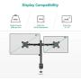 WALI Dual LCD Monitor Fully Adjustable Desk Mount Stand Fits 2 Screens up to 27 inch, 22 lbs. Weight Capacity per Arm (M002), Black WALI Dual LCD Monitor Fully Adjustable Desk Mount Stand Fits 2 Screens up to 27 inch, 22 lbs. Weight Capacity per Arm (M002), Black