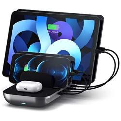 Satechi Dock5 Multi-Device Charging Station with Wireless Charging – Cables Sold Separately – Compatible with 2020 iPad Air, 2020 iPad Pro, iPhone 12 Pro Max/12 Pro/12 Mini/12, AirPods Pro