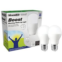 Miracle LED Boost Morning Wake Up Light, Replaces 100 Watt Bulbs, Natural Energy Light, 2-Pack