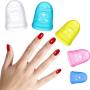 Anti-slip Silicone Fingertip Protectors Guitar Finger Guards 5 Sizes Finger Protection Covers Caps for Stringed Instruments Guitar Mandolin Bass Counting Sewing, 5 Sizes (Multicolor)