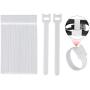 100pcs Reusable Fastening Cable Ties 6 Inch Adjustable Cord Strap Hook & Loop Microfiber Electronic Cord Ties, White HG467