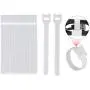 100pcs Reusable Fastening Cable Ties 6 Inch Adjustable Cord Strap Hook & Loop Microfiber Electronic Cord Ties, White HG467