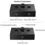 3.5mm Audio Switcher, 2 Input 1 Output / 1 Input 2 Output Audio Splitter Switcher, Audio Switcher Box, One-Key Mute Button, No External Power Required
