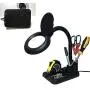 Magnifying Glass Lamp with LED Light and Stand, 5X 10X Magnifier, Lightweight and Adjustable Table and Desk Lamp for Reading, Sewing, Crafts, Hobbies, Close Work, Color Black Magnifying Glass Lamp with LED Light and Stand, 5X 10X Magnifier, Lightweight and Adjustable Table and Desk Lamp for Reading, Sewing, Crafts, Hobbies, Close Work, Color Black