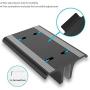 Double Adjustable Vertical Laptop Stand Newly Designed 2 Slots Aluminum Desktop Dual Holder for All MacBook/Chromebook/Surface/Dell/iPad Up to 17.3 Inches - Black