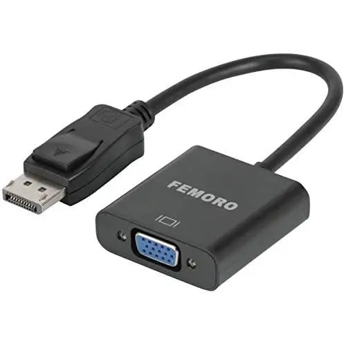 DisplayPort to VGA Adapter 1080P Converter, FEMORO Display Port DP to VGA Adapter Male to Female Connector Compatible with Computer, Desktop, Laptop, PC, Monitor, Projector, HDTV - Black DisplayPort to VGA Adapter 1080P Converter, FEMORO Display Port DP to VGA Adapter Male to Female Connector Compatible with Computer, Desktop, Laptop, PC, Monitor, Projector, HDTV - Black