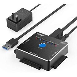 FIDECO SATA/IDE to USB 3.0 Adapter, Hard Drive Adapter Cable for Universal 2.5/3.5 Inch IDE/SATA External HDD SSD, 5.25-Inch DVD-ROM/CD-ROM/CD-RW, Offline One Touch Clone, Support 16TB (Cable PL06)