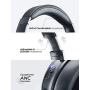 Mpow Active Noise Cancelling Headphones, 45Hrs Playtime Bluetooth Headphones with Microphone, Quick Charge, Deep Bass, Wired Wireless Headset for Kids, Adults, TV, Online Class, Office，Grey