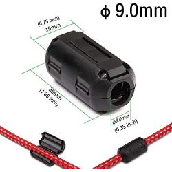 Clip-on Noise Filter,VSKEY [10pcs 9.0mm] Anti-interference High-Frequency Ferrite Core Choke Cable Clip for Subwoofer,Speaker,Mixer ,Home theater Audio Device Noise Suppressor (9.0mm Inner Diameter)