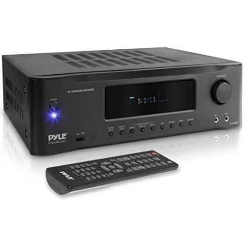 5.2-Channel Hi-Fi Bluetooth Stereo Amplifier - 1000 Watt AV Home Speaker Subwoofer Sound Receiver W/ Radio, USB, RCA, HDMI, Mic In, Wireless Streaming, Supports 4K UHD TV, 3D, Blu-Ray - Pyle PT694BT
