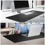 Cacoy Extended PU Leather Desk Pads Protector-Size 39.4''L x 15.7''W - Large Smooth Surface Waterproof Mouse Pad Desktop Protective Mat for Home&Office Table Computer Laptop Keyboard Pad-Black