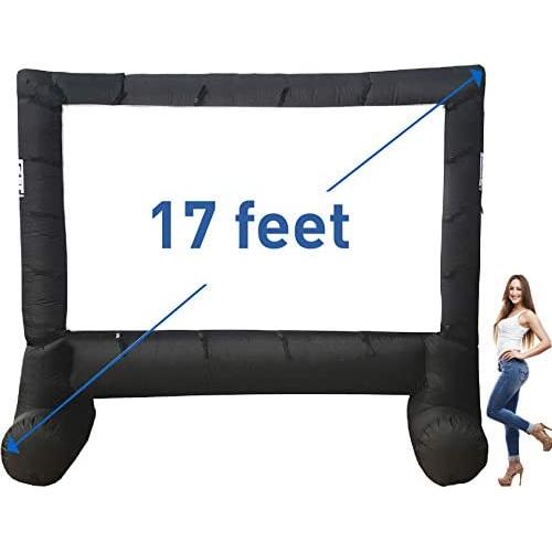 EasyGo Products 17 Inflatable Mega Movie Screen - Canvas Projection Screen for Outdoor Parties - Movie Cinema is Guaranteed to Thrill and Excite. Includes Inflation fan, Tie-Downs and Storage bag