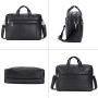 Polare Napa Leather 17 Briefcase Laptop Business Messenger Bag For Men Fits 17.3 Laptop