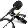 Wired Lavalier Lapel Microphone for iPhone Android Smartphone Omnidirectional Mic for Recording with Clip-on for Bloggers and Vloggers