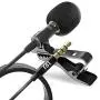 Wired Lavalier Lapel Microphone for iPhone Android Smartphone Omnidirectional Mic for Recording with Clip-on for Bloggers and Vloggers