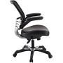 Modway Edge Mesh Back and White Vinyl Seat Office Chair With Flip-Up Arms - Computer Desks in Black