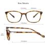 VisionGlobal Blue Light Blocking Glasses for Women/Men, Anti Eyestrain, Computer Reading, TV Glasses, Stylish Square Frame, Anti Glare(Tortoise,+3.75 Magnification)