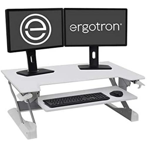 Ergotron WorkFit-TL, Sit-Stand Desk Converter | White, 37.5'' Wide | for Tabletops