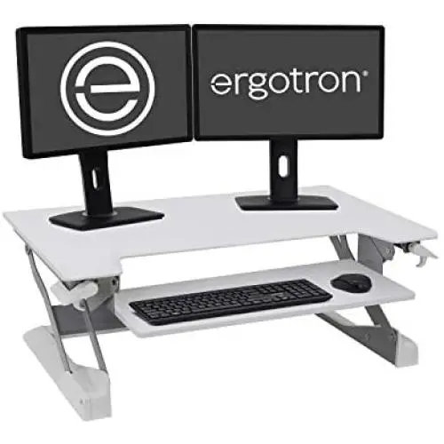 Ergotron WorkFit-TL, Sit-Stand Desk Converter | White, 37.5'' Wide | for Tabletops