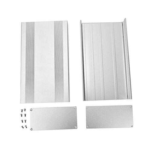 Enclosure Box,Aluminum Alloy Electronic Case,Printed Circuit Board Box,Sandblast Oxidized Silver Protective Case,68 x 145 x 250mm,Suitable for decoders, Controllers, Electronic Products
