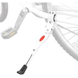 Upgraded Bike Kickstand Adjustable Aluminium Alloy Bicycle Side Kickstand Fit for 22'' 24'' 26'' 28'' Mountain Bike White