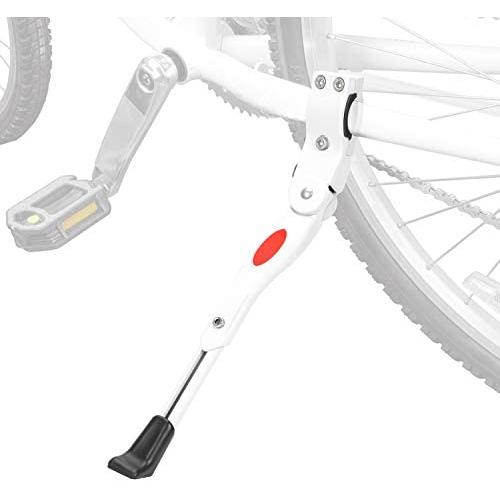 Upgraded Bike Kickstand Adjustable Aluminium Alloy Bicycle Side Kickstand Fit for 22'' 24'' 26'' 28'' Mountain Bike White