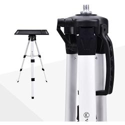 VANKYO Aluminum Tripod Projector Stand, Adjustable Laptop Stand, Multi-Function Stand, Computer Stand Adjustable Height 17 to 46 for Laptop with Plate and Carrying Bag (1-Silver)