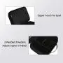 Matein Electronics Travel Organizer, Waterproof Electronic Accessories Case Portable Double Layer Cable Storage Bag for Cord, Charger, Flash Drive, Phone, Ipad Mini, SD Card, Gifts for Him, Black