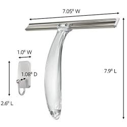 Command Bath Shower Squeegee and Hook With Water-Resistant Adhesive, Holds 1 lb, 1 Squeegee, 1 Hook, 2 Strips, BATH32-SS-ES