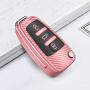 ELOHEI for Audi Key Fob Cover Case,Premium Soft TPU Stripes 360 Degree Full Protection Key Shell Key Case Cover Compatible with Audi A1 A3 Q3 Q7 R8 A6L TT (Pink)