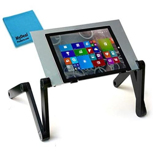 QuickLIFT Adjustable Tablet Stand Mount and Standing Desk Converter for Bed, Couch or Table with X-Vent Cooling for Microsoft Surface, Surface Pro, Surface Go, Surface Book ! Includes Screen Cloth