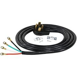 Certified Appliance Accessories 30-Amp Appliance Power Cord, 4 Prong Dryer Cord, 4 Color Coded Wires with Eyelet Connectors, 10ft, Copper Wire