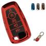 BFANG for Ford Key Fob Case Cover, TPU Key Fob Shell Protector Shell Keyless Remote Control Smart Key Holder with Keychain Fit for Ford Fusion Edge Explorer Escape Mustang Smart Remote Fob Keys (red)