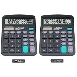 GAONA Basic Calculator 12 Digit Dual Power Large LCD Display Sensitive Button for Office, Primary School, Market or Home Use (Black, Pack of 2)