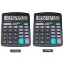 GAONA Basic Calculator 12 Digit Dual Power Large LCD Display Sensitive Button for Office, Primary School, Market or Home Use (Black, Pack of 2)