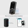 Keyless Entry Door Lock with Keypads,SMONET Smart WiFi Deadbolt, Digital Electronic Bluetooth Touchscreen Auto Lock with Gateway Hub, Work with Alexa,APP,Code,Key for Home Apartment Front Door,Black