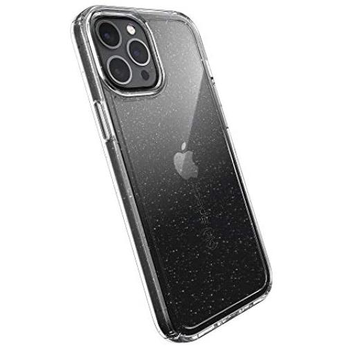 Speck Products Gemshell Glitter iPhone 12 Pro Max Case, Clear/Clear with Gold Glitter (137611-9221)