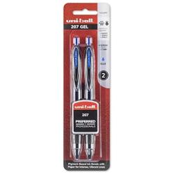 uni-ball 207 Retractable Gel Pens, Medium Point (0.7mm), Blue, 2 Count