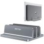 [Updated Dock Version] Vertical Laptop Stand, OMOTON Double Desktop Stand Holder with Adjustable Dock (Up to 17.3 inch), Fits All MacBook/Surface/Samsung/HP/Dell/Chrome Book (Grey)