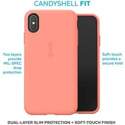 Speck Products CandyShell Fit iPhone Xs Max Case, Apricot Peach/Apricot Peach