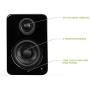 Kanto 2 Channel Powered PC Gaming Desktop Speakers – 3'' Composite Drivers 3/4'' Silk Dome Tweeter – Class D Amplifier - 100 Watts - Built-in USB DAC - Subwoofer Output - YU2GB (Gloss Black)