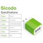 Charger Plug, Charging Block Sicodo 5-Pack 3.1Amp 3-Port USB Charger Cube for iPhone X/8/7/6S/6S Plus/6 Plus/6, Samsung Galaxy, LG, HTC, Moto, Kindle Charger Box (5Pack:Black+Green+Blue+Purple+Rose)