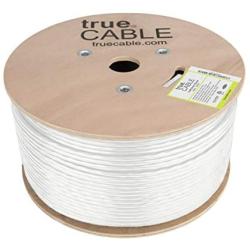 trueCABLE Cat6 Direct Burial, 1000ft, Waterproof, Outdoor Rated CMX, White, 23AWG Solid Bare Copper, 550MHz, ETL Listed, Unshielded UTP, Bulk Ethernet Cable