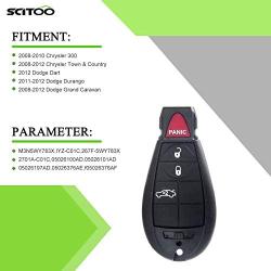 SCITOO 1X Keyless Entry Remote Uncut Key Fob 4 Buttons fit for Grand Cherokee 300 Challenger Charger Magnum IYZ-C01C M3N5WY783X