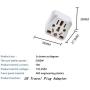 (2PACK) US Travel Plug Adapter,EU/UK/AU/IN/CN/JP/Asia/Italy/Brazil to USA Type B, 3 Prong Grounded USA Wall Plug, EU to US Travel Adaptor and Converter,white
